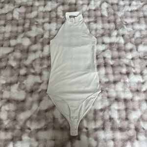 White high neck bodysuit